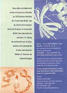 Invitation cards for the inauguration and exhibition - Cartes d'invitations pour l'inauguration et l'exposition